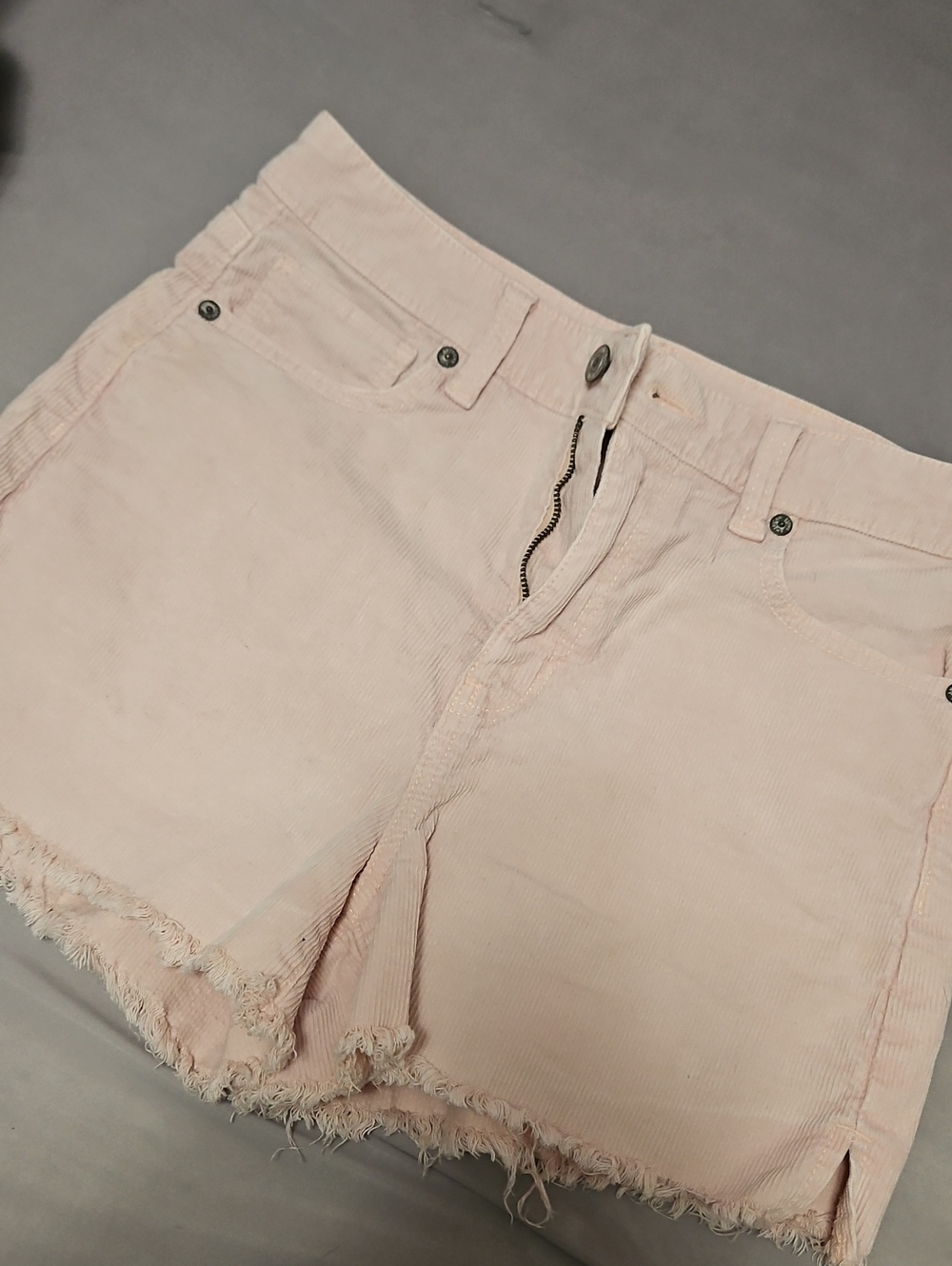 American Eagle Outfitters Light Pink Frayed Hem Jean Shorts